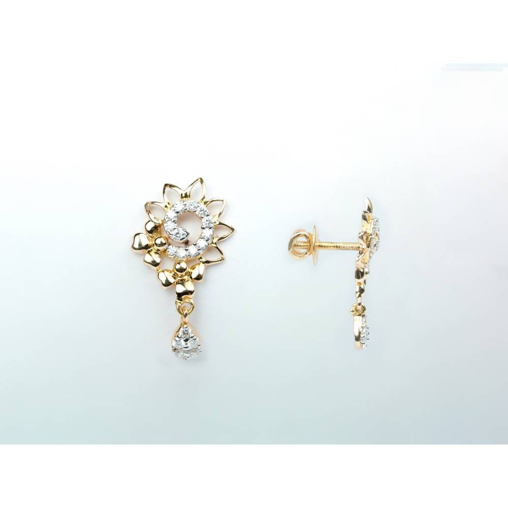 Floral Swirl Sparkle Drop Earrings
