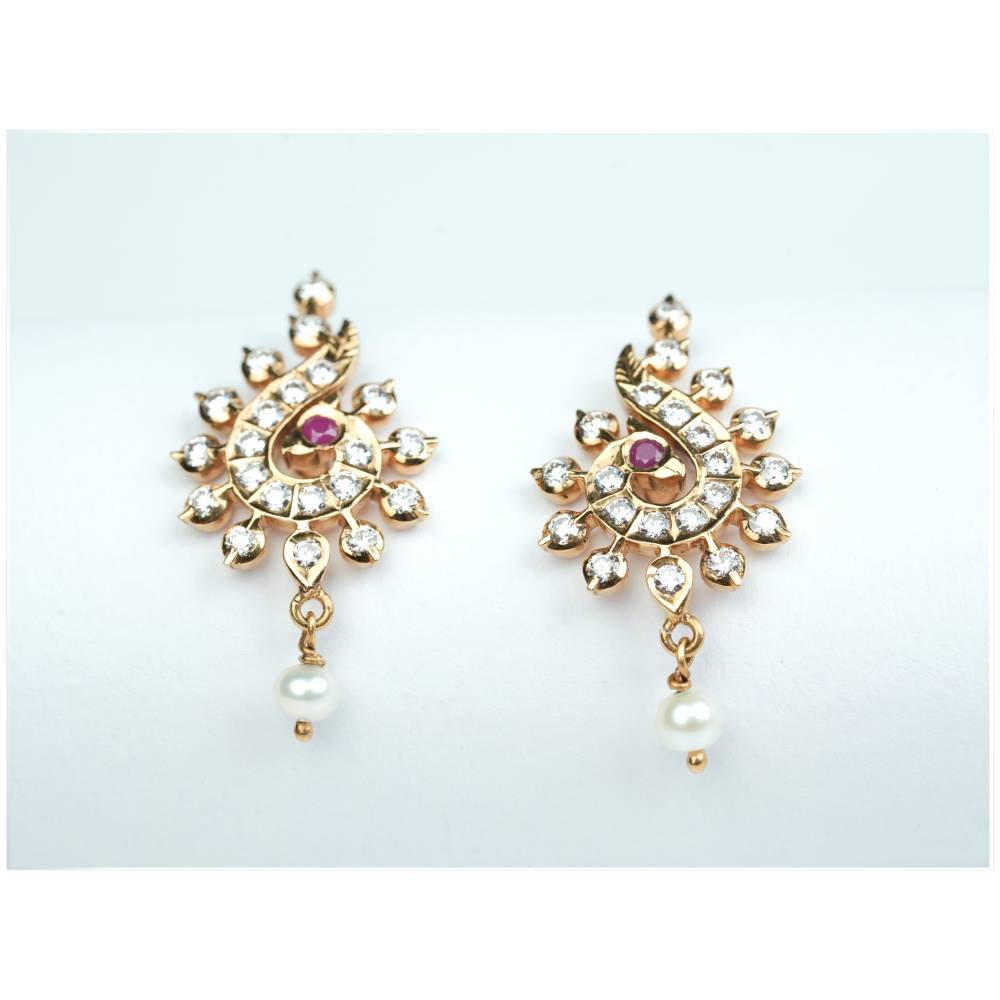 PearlAura Ruby Swirl Earrings