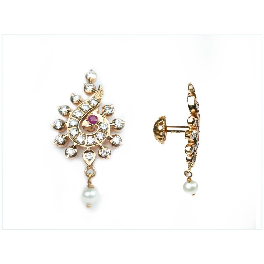 PearlAura Ruby Swirl Earrings